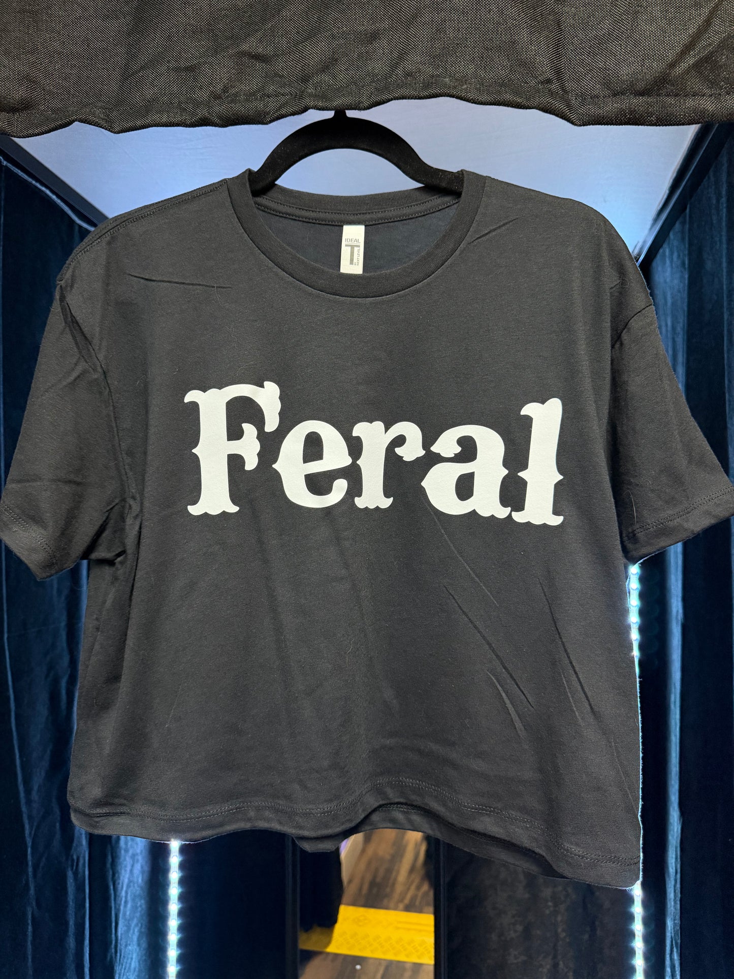 FERAL Crop Top- Black- Size L