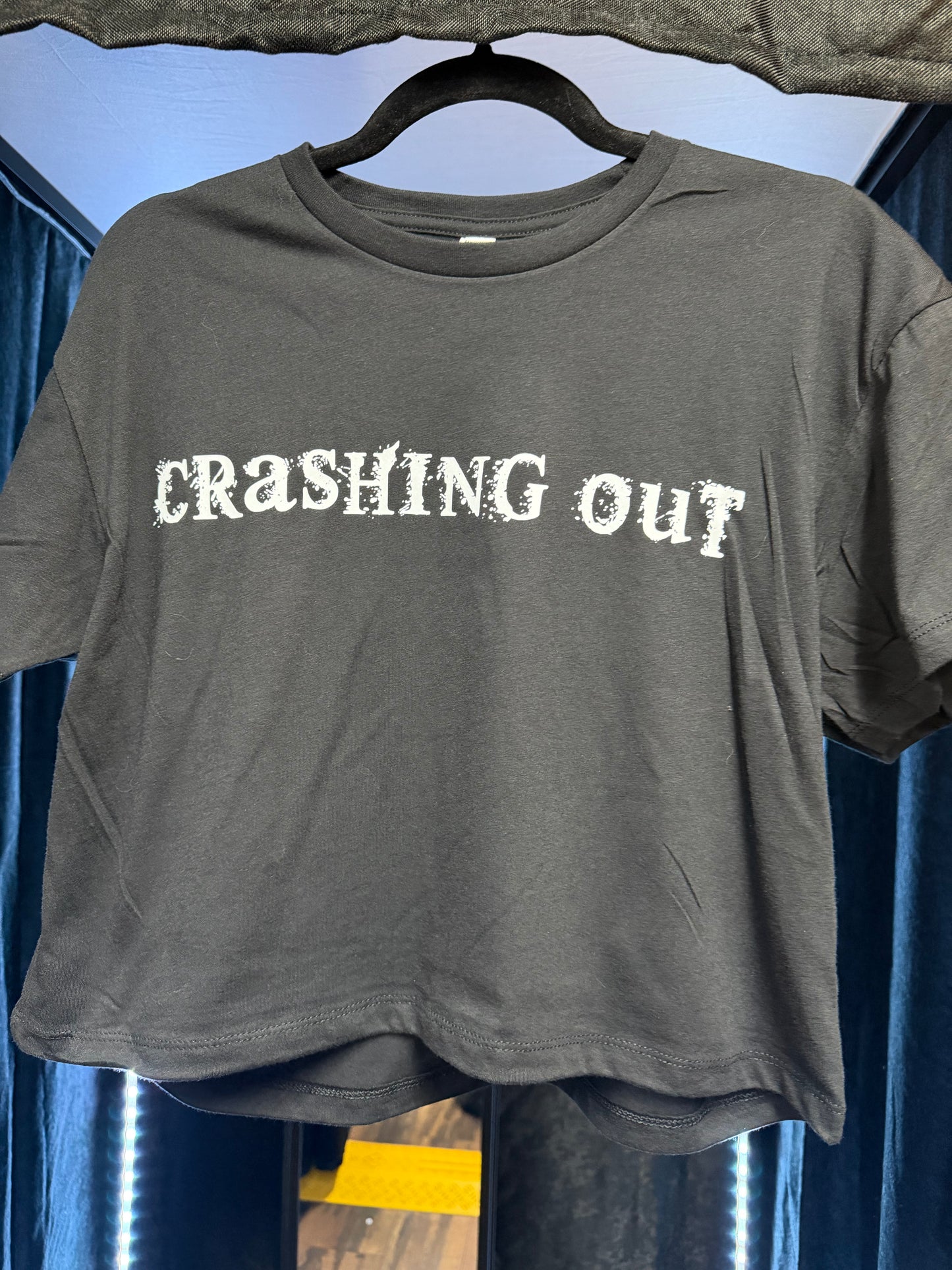 CRASHING OUT Crop Top- Black- Size L