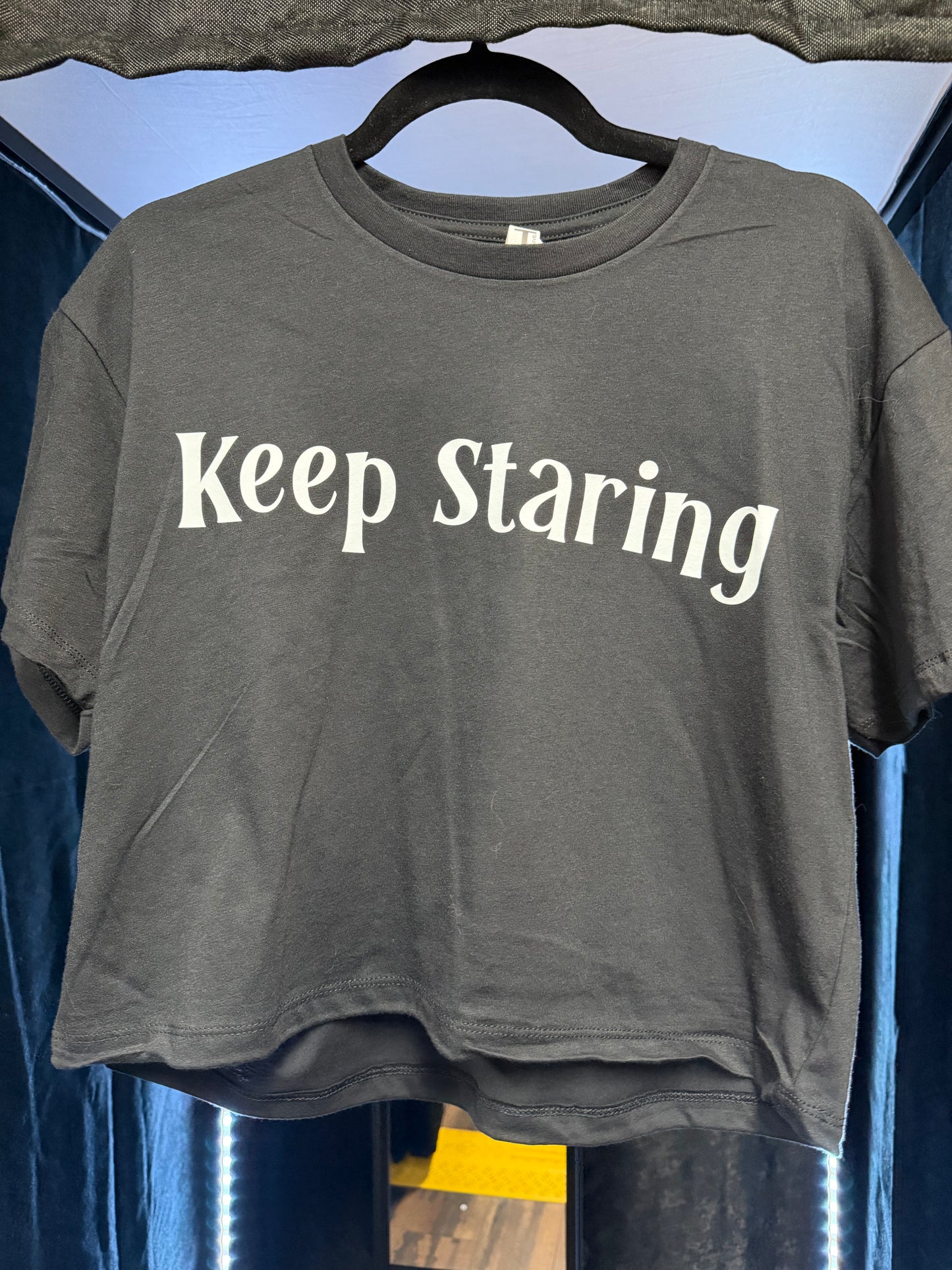 KEEP STARING Crop Top- Black- Size L