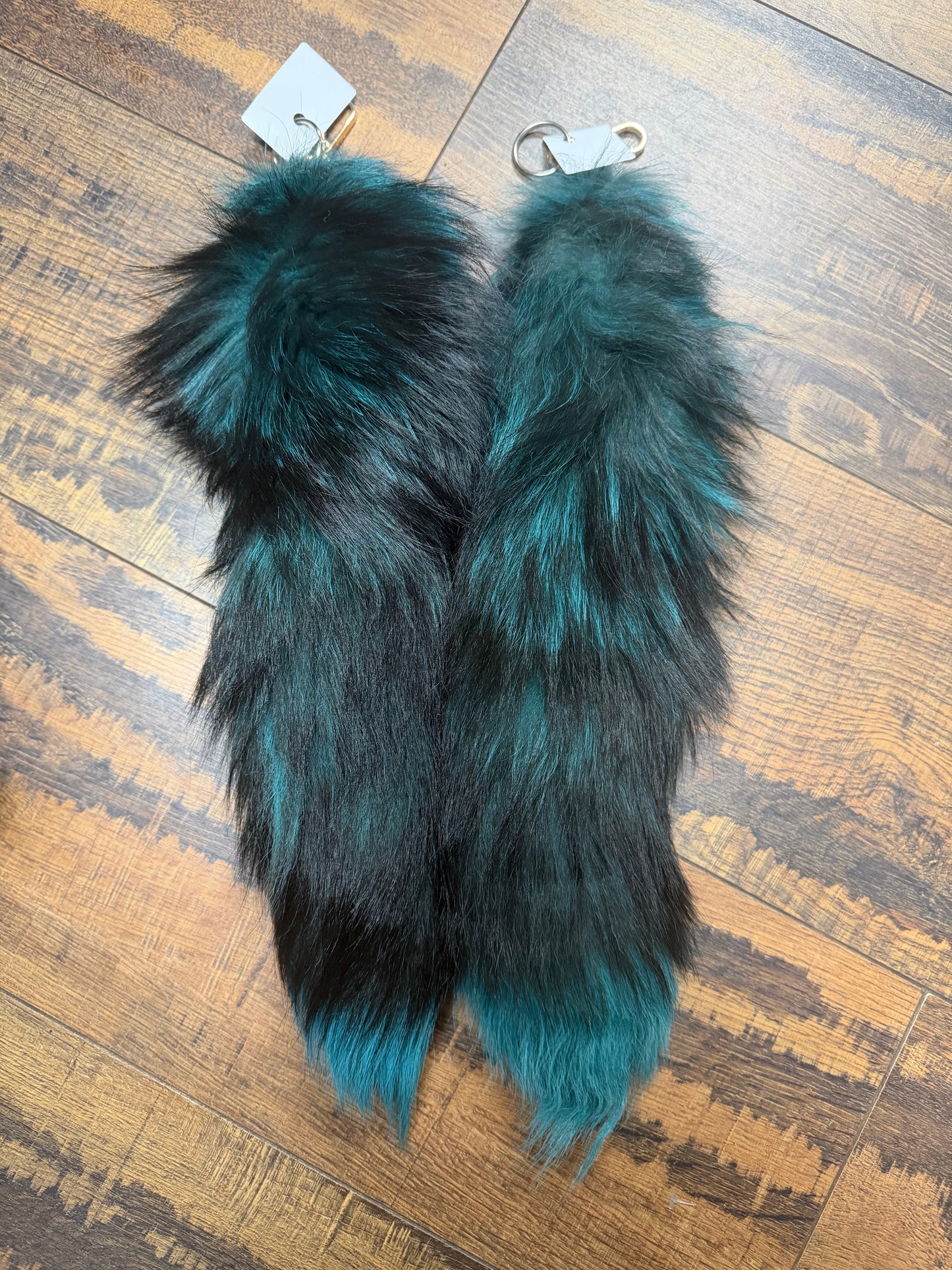 Silver Fox/Shadow Fox Tails – Real with Clips Attached (Natural & Dyed Variants)