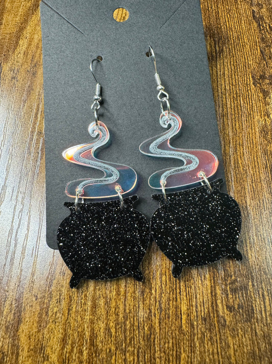 Steaming Witch's Cauldron Earrings