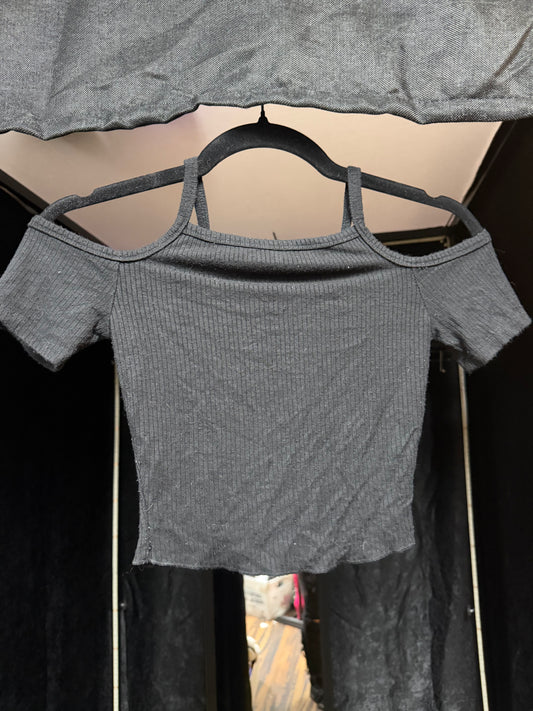 Bozzolo Black Cold Shoulder Crop- Size XS