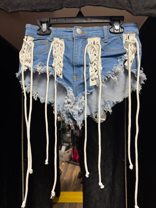 Daisy Tie Up Shorts- Size Small
