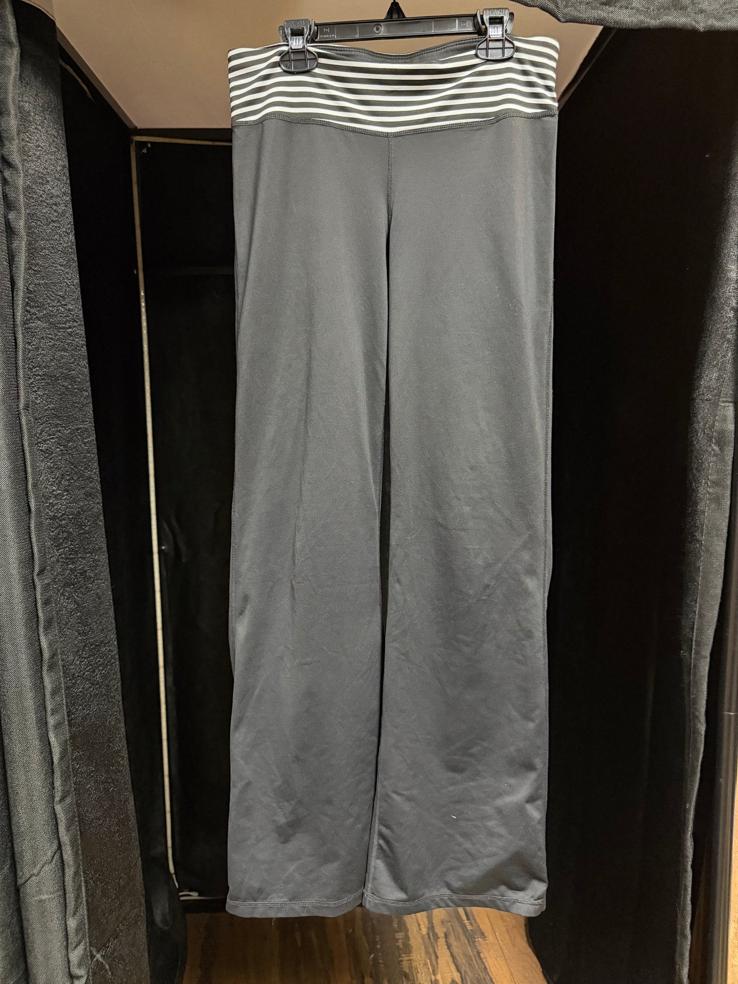 Off Duty Goth B&W Striped Yoga Pants- Size Small