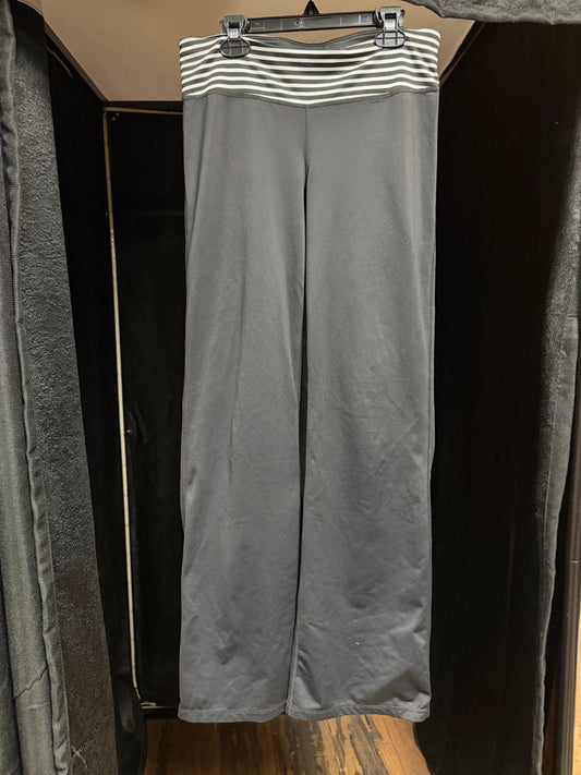 Off Duty Goth B&W Striped Yoga Pants- Size Small