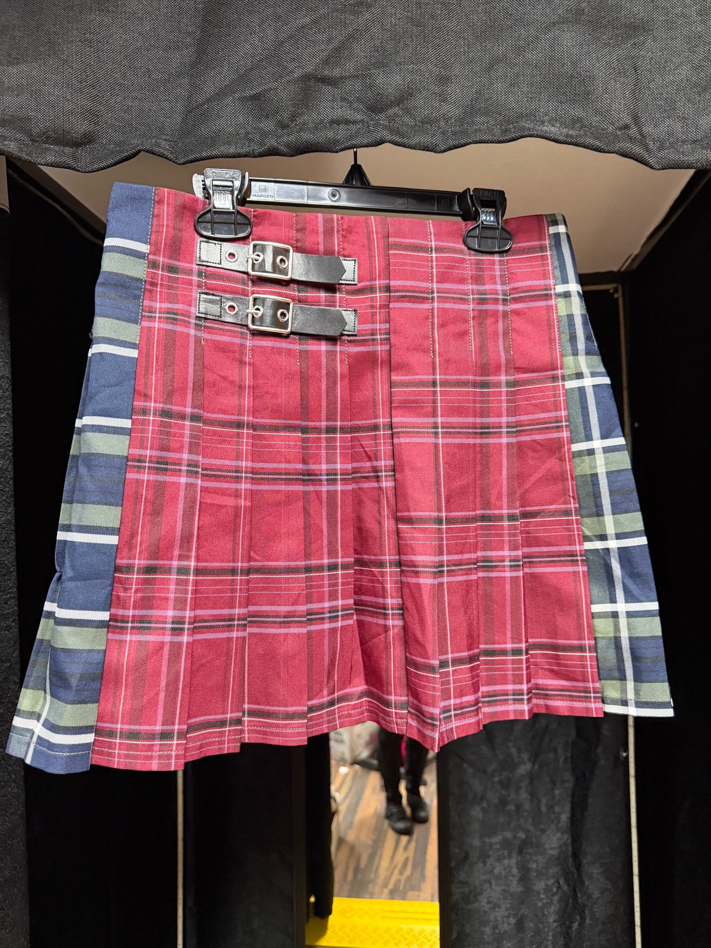 Chaos Academia Split Tartan Mini Skirt-Size M (7-9)