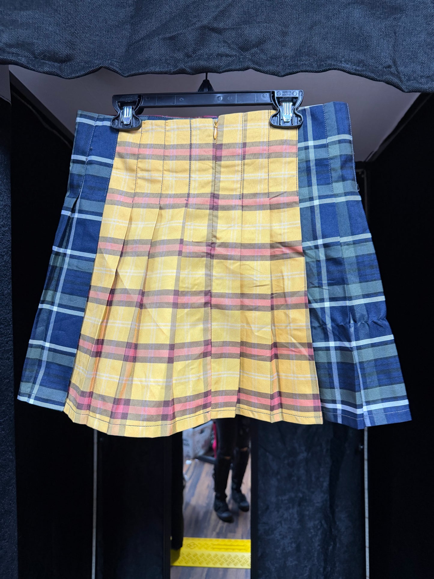 Chaos Academia Split Tartan Mini Skirt-Size M (7-9)