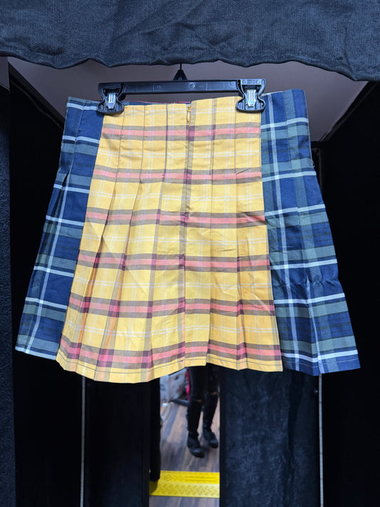 Chaos Academia Split Tartan Mini Skirt-Size M (7-9)