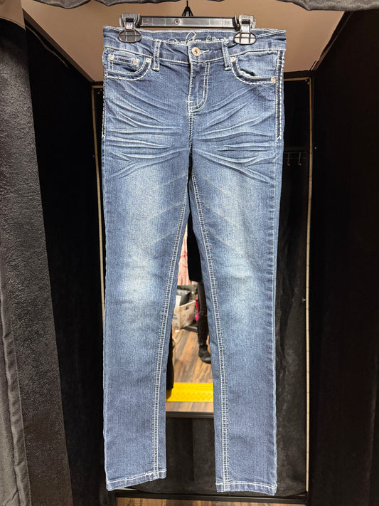 Y2K Cross Embellished Skinny Jeans- Size 12 (Youth)