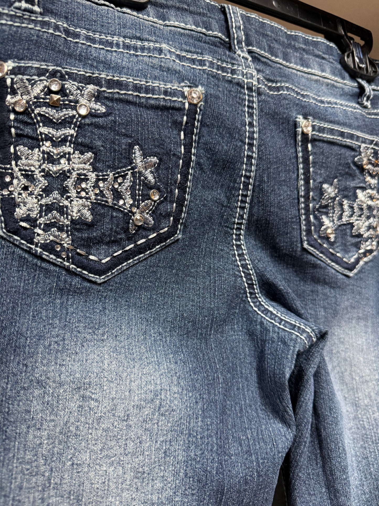 Y2K Cross Embellished Skinny Jeans- Size 12 (Youth)
