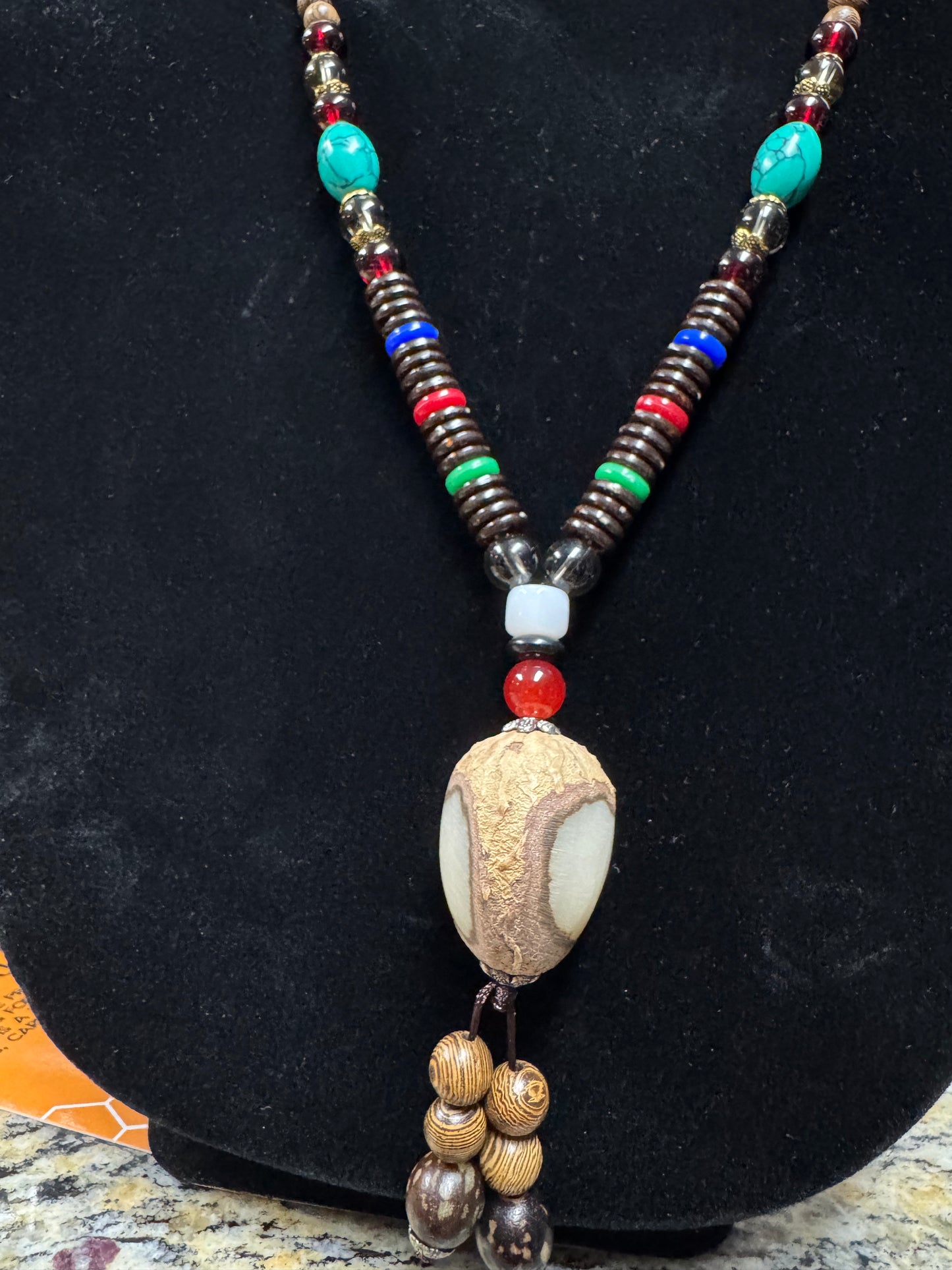 Art Deco Style Long Necklace- Unique Piece