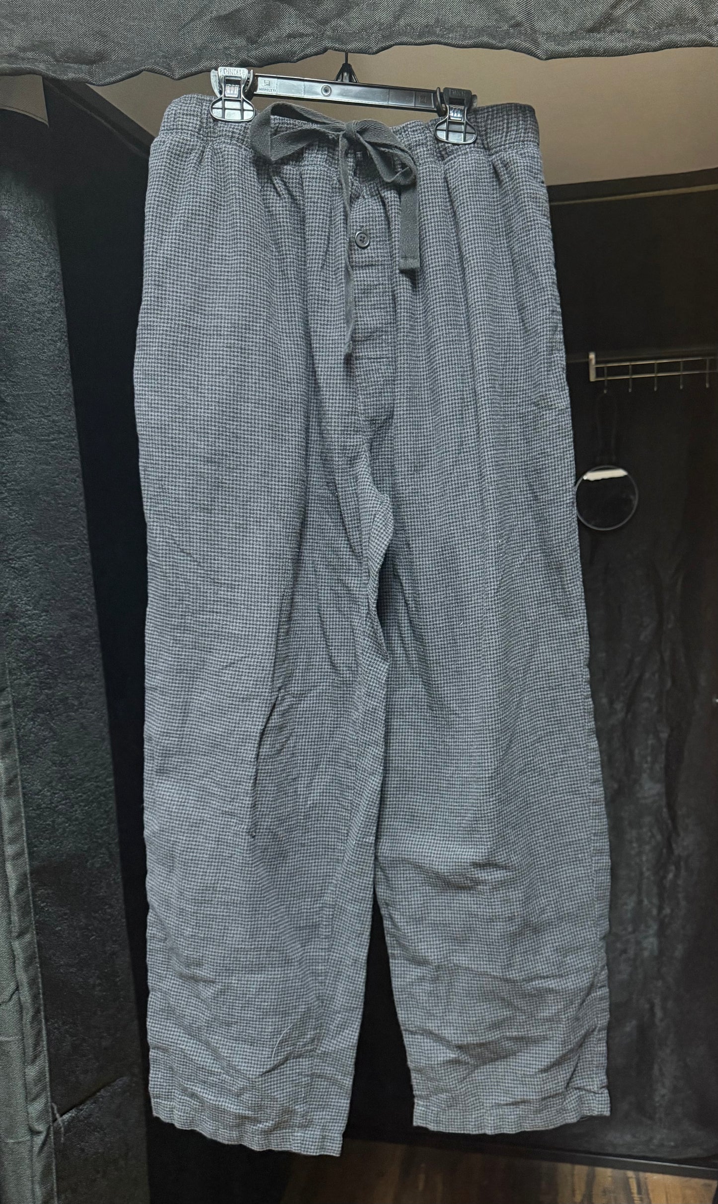 Cozy Goth Check Lounge Pants – Soft Wide Leg / Comfy Fit- Size XL