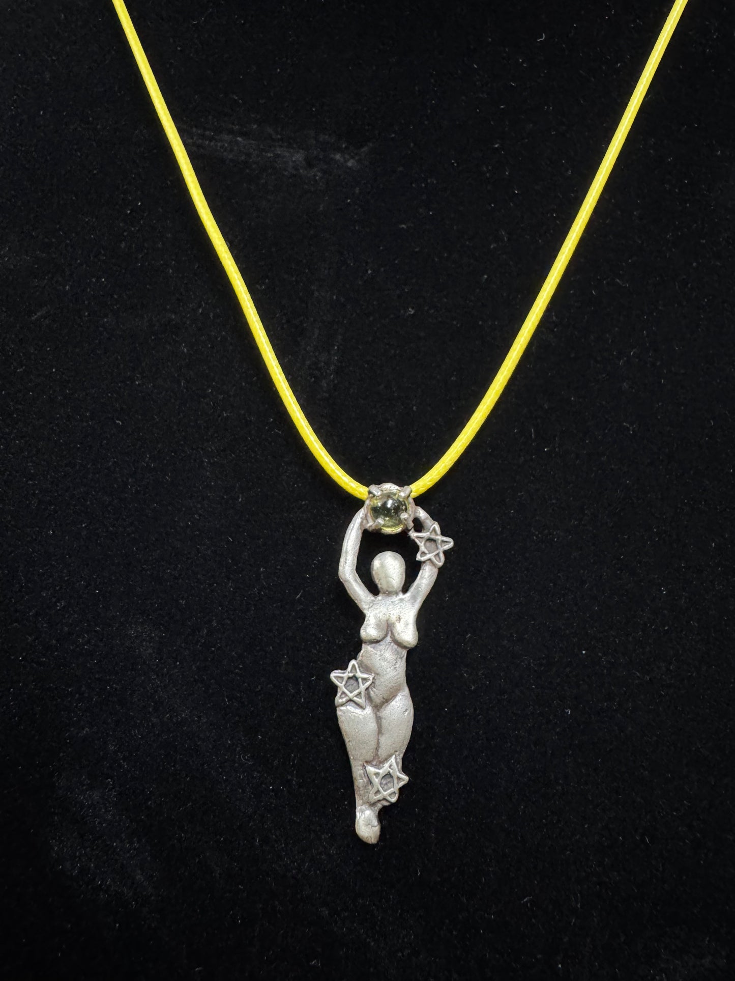 .925 Silver Fluorite Stone Goddess Necklace