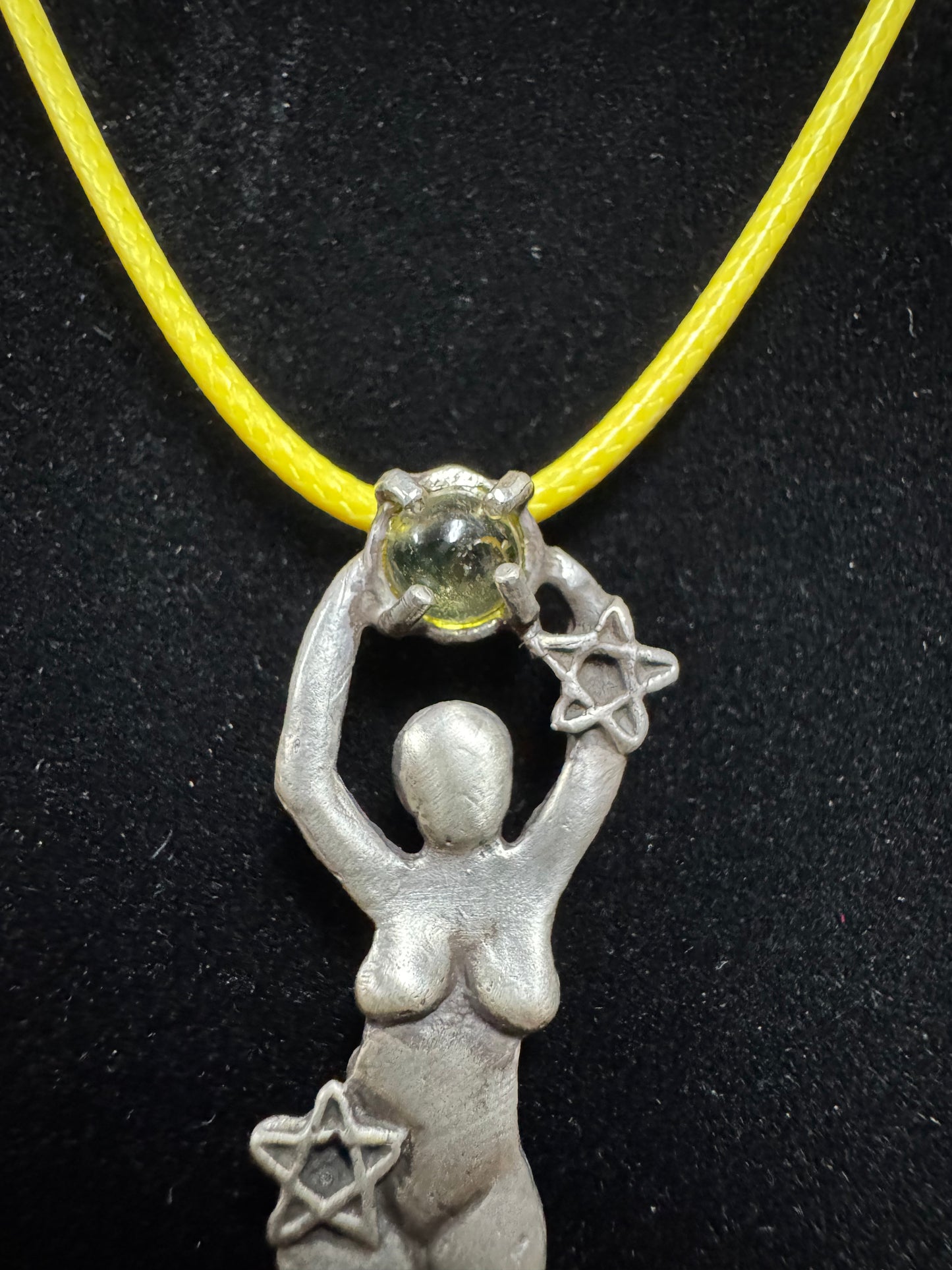 .925 Silver Fluorite Stone Goddess Necklace