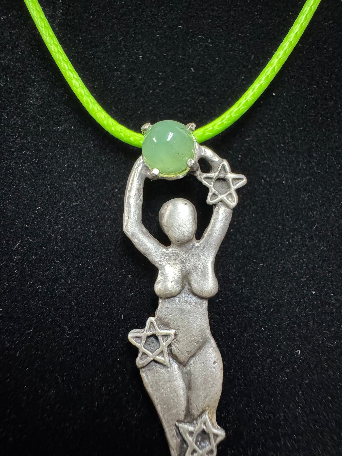 .925 Silver Fluorite Stone Goddess Necklace