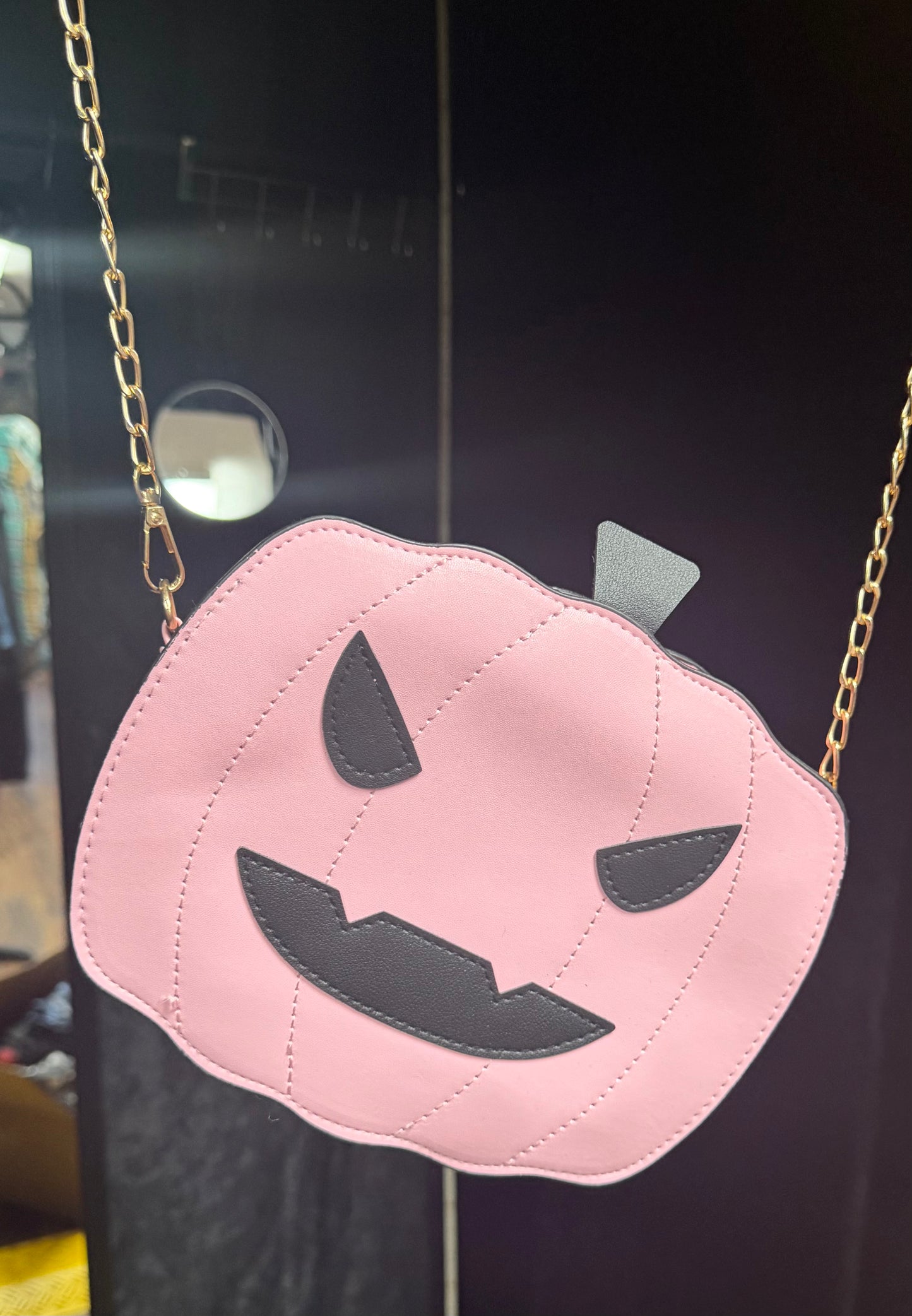 Pastel Goth Pumpkin Purse – Pink Halloween Crossbody