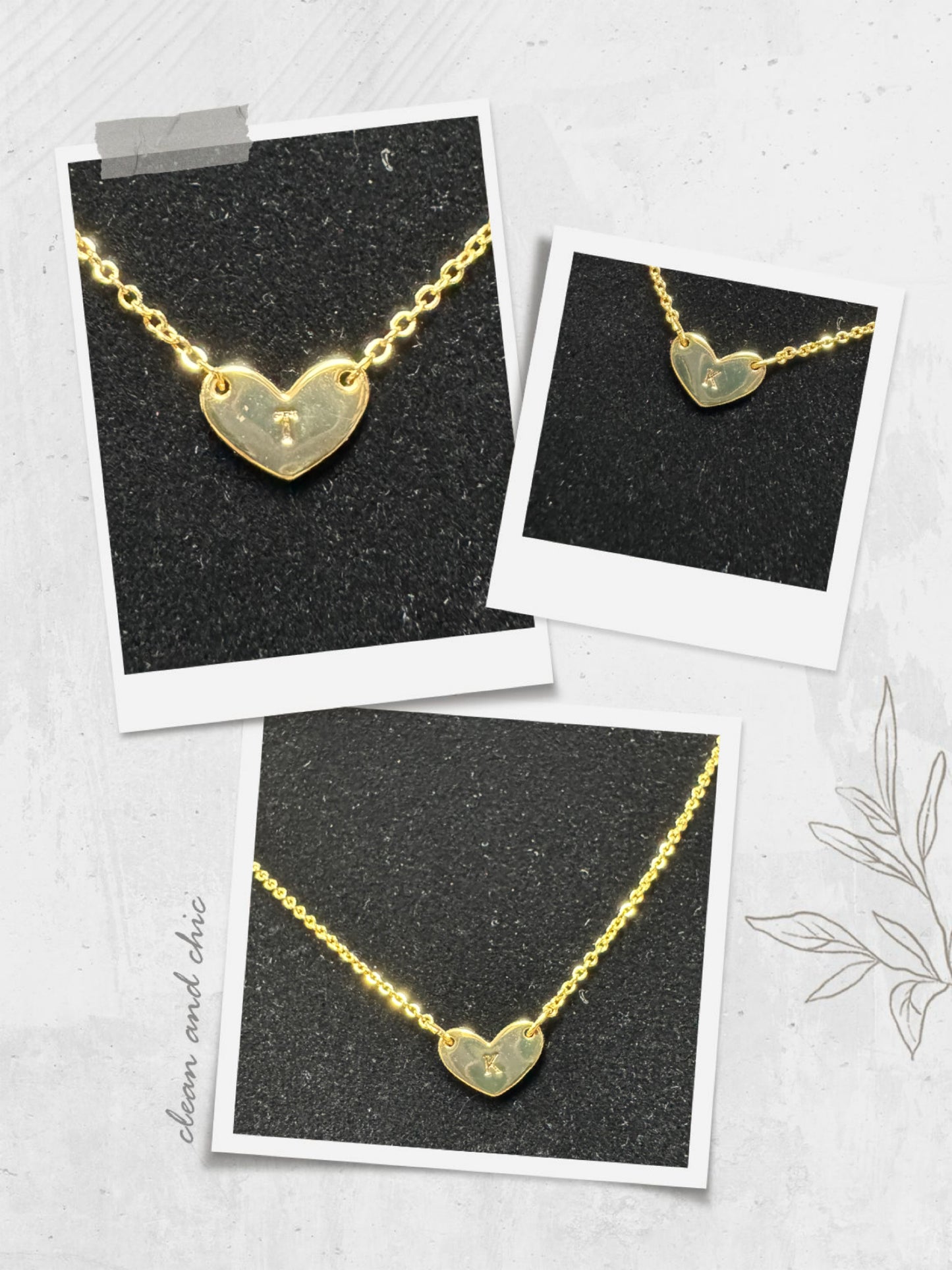 Dainty Initial Heart Necklace