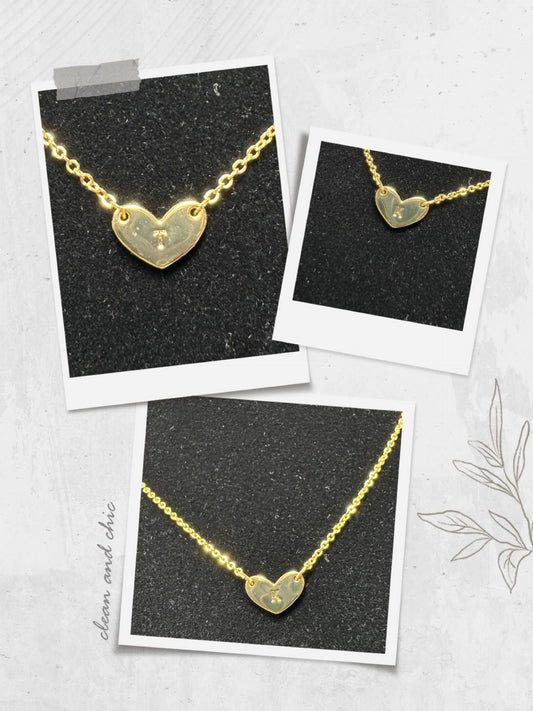 Dainty Initial Heart Necklace