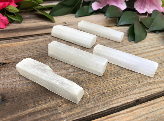 One-Piece, 2-inch Natural White Selenite Wands — Raw Stone