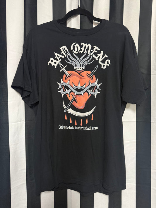 Bad Omens "It's too late to turn back now" Shirt- Size Large