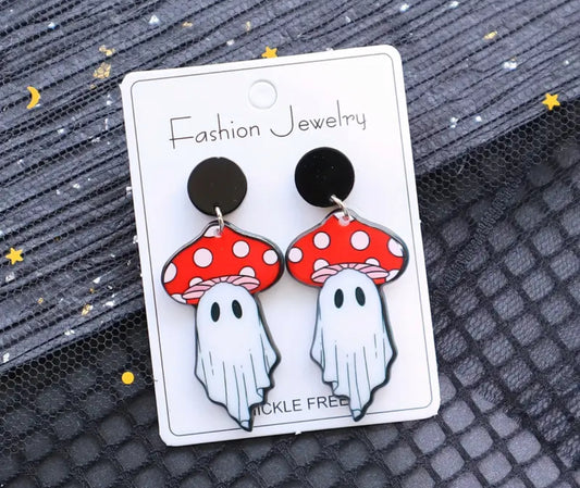 Ghost Mushroom Earrings