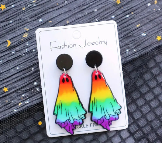 Rainbow Ghost Earrings