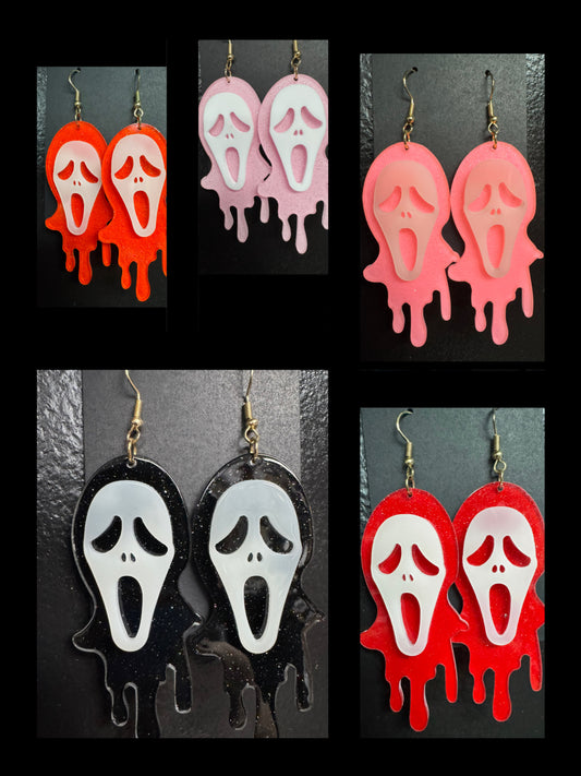 Ghostface Earrings - Glows in The Dark - Multi Color