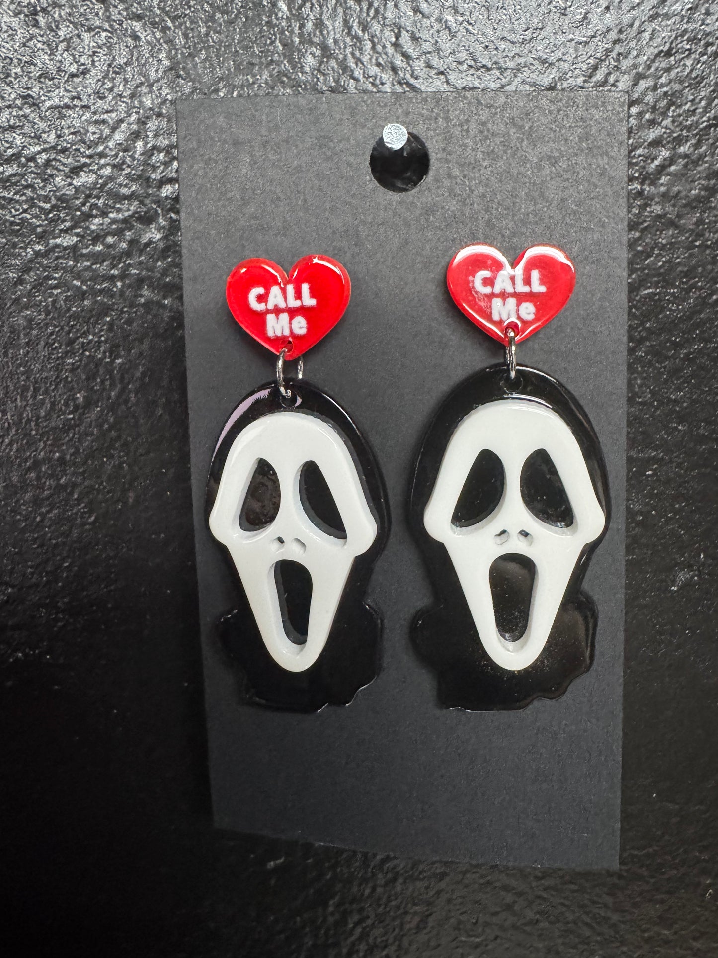 Ghostface Call Me Heart Earrings