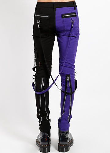 TRIPP-SPLIT LEG BONDAGE PANT PUR/BLK