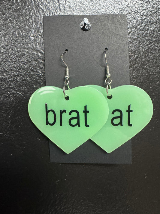 "BRAT" Glow in the Dark Earrings