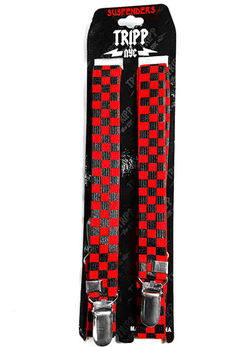 TRIPP-PRINTED CHECKERBOARD SUSPENDERS