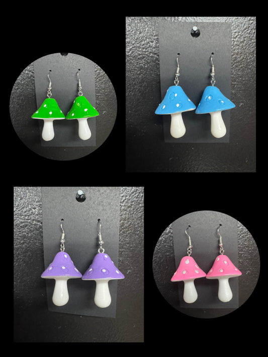 Mushroom Earrings- Multiple Colors