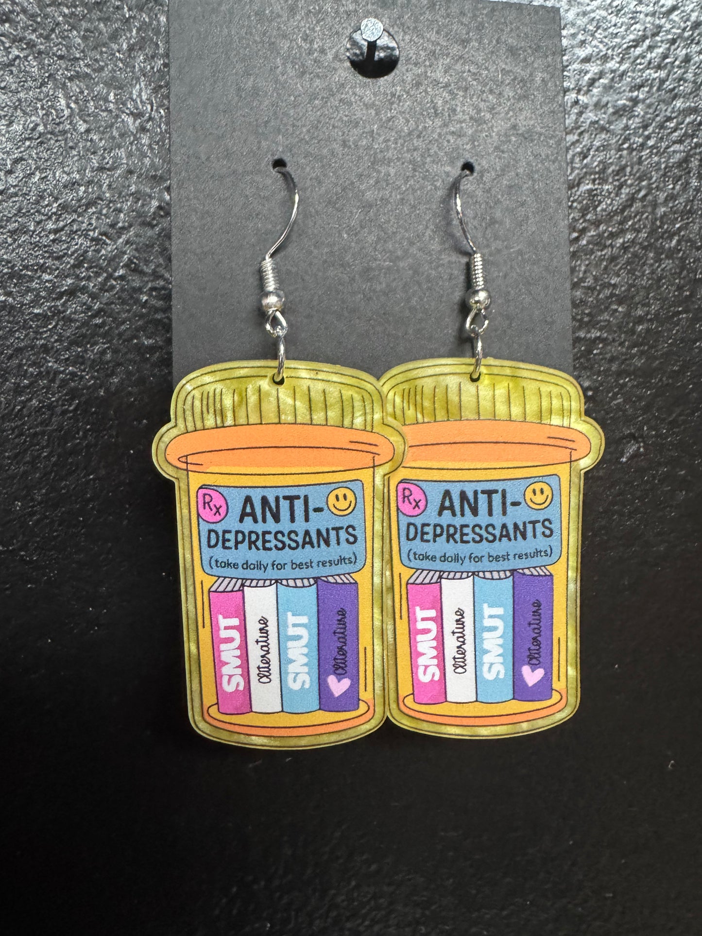 Anti Depressant Smut Jar Earrings