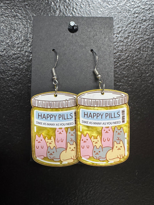 Happy Pills Jar Earrings
