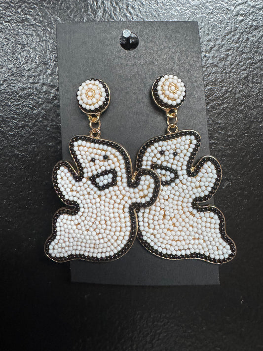 Crafty Beaded Ghost Earrings