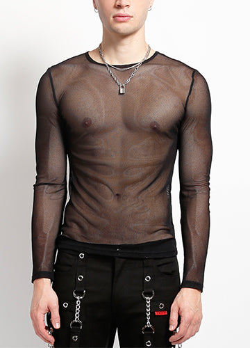 TRIPP-MENS LONG SLEEVE FISHNET BLACK