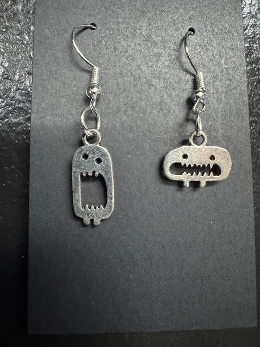 Silver Monster Earrings