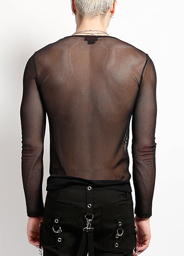 TRIPP-MENS LONG SLEEVE FISHNET BLACK