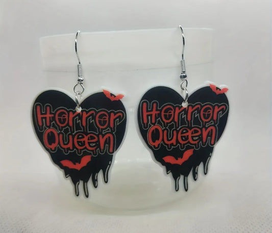 Horror Queen Melting Heart Acrylic Earrings