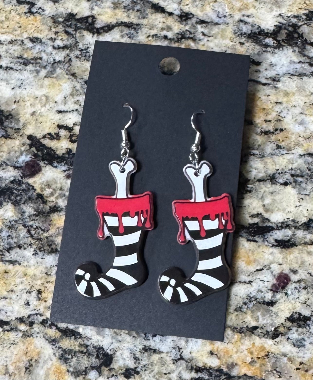 Bloody Christmas Stocking Earrings