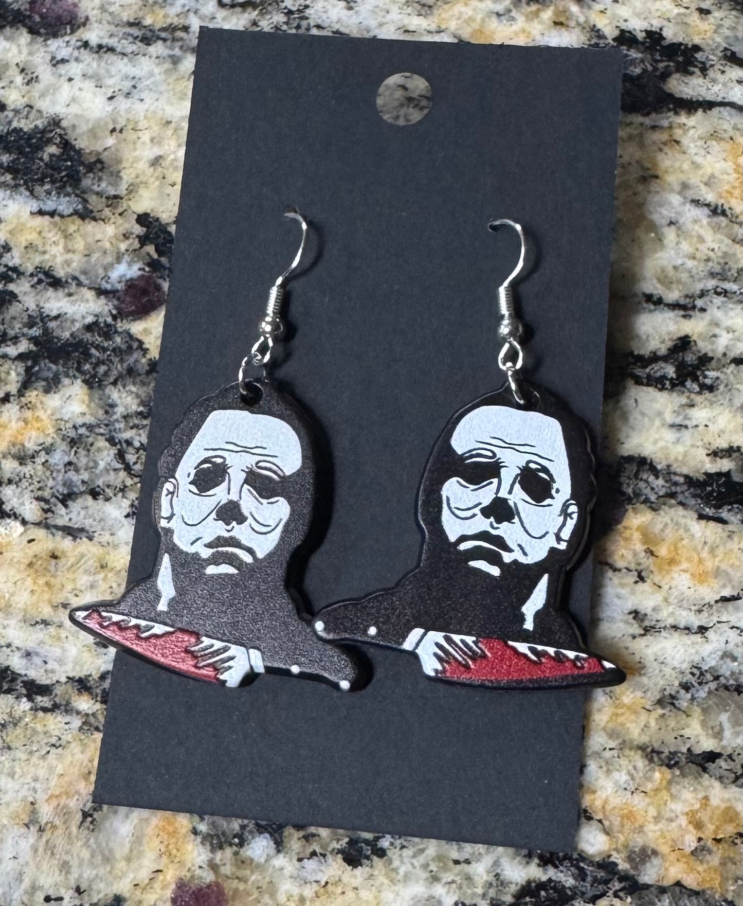 Michael Myers B&W Knife Earrings