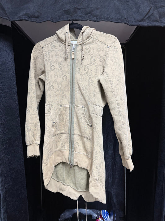 Triple 5 Soul- Y2K Distressed High Low Zip Up-Size XS/S