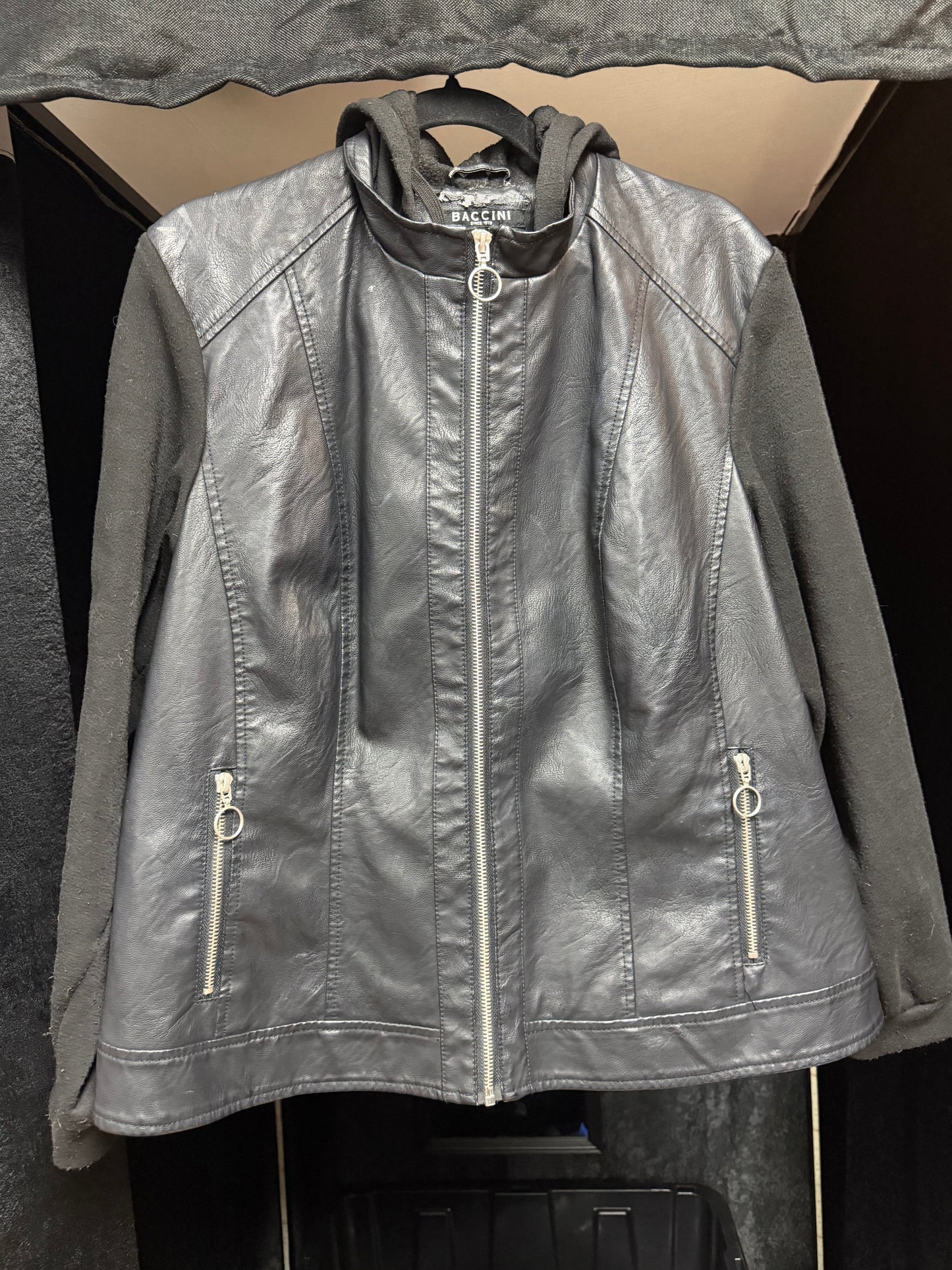 Baccinni PU Leather/Sweater Zip-up- Size 1x