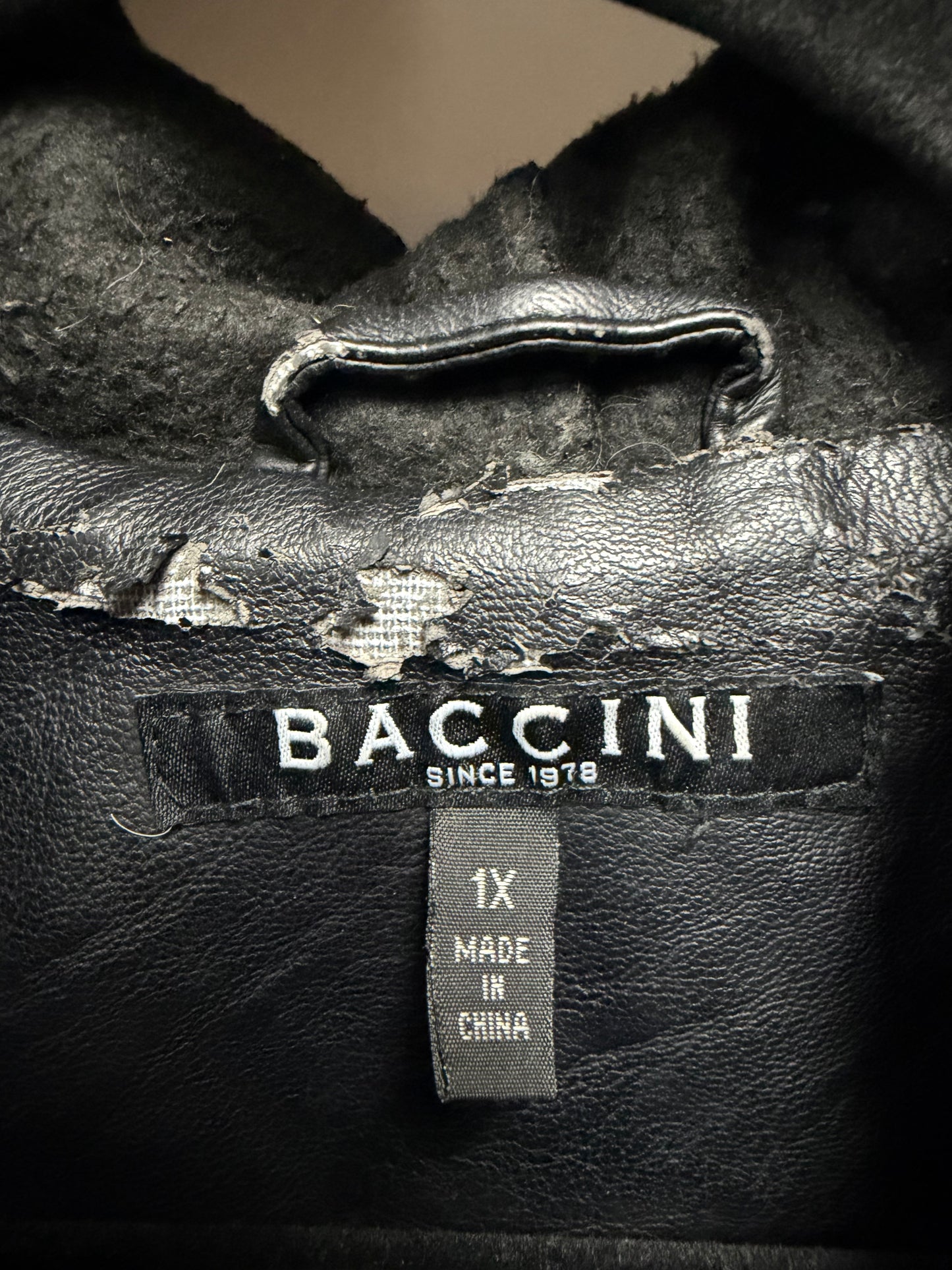 Baccinni PU Leather/Sweater Zip-up- Size 1x
