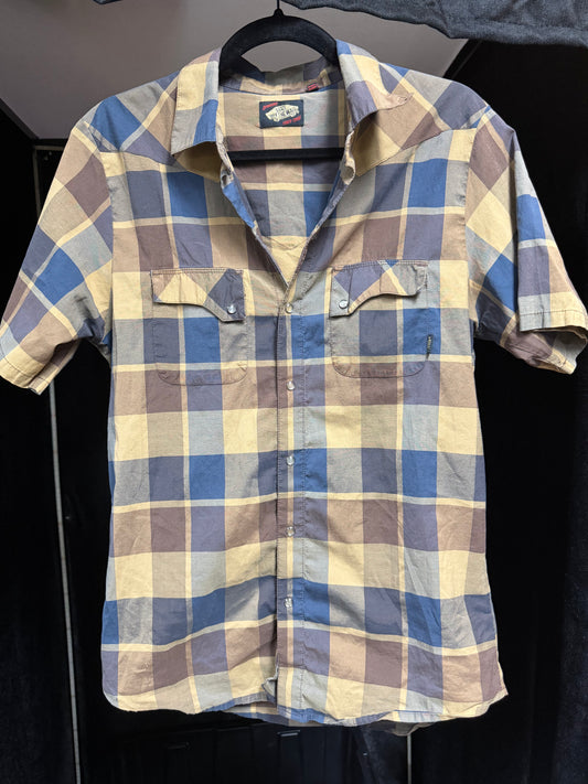 Vans Off The Wall Plaid Button Up- Size Small