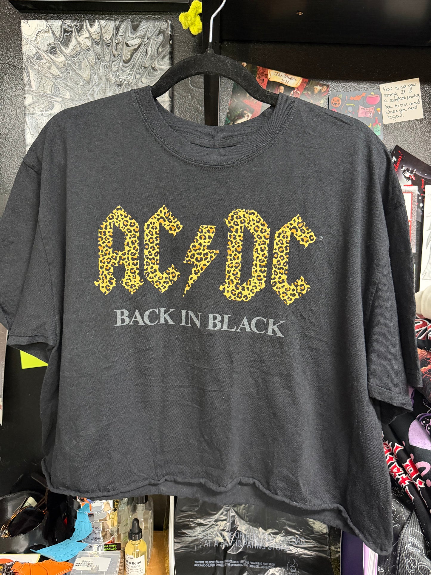 ACDC Leopard Crop Top- XL