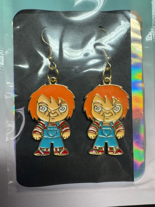 Horror Icon Earrings- Gold Outline
