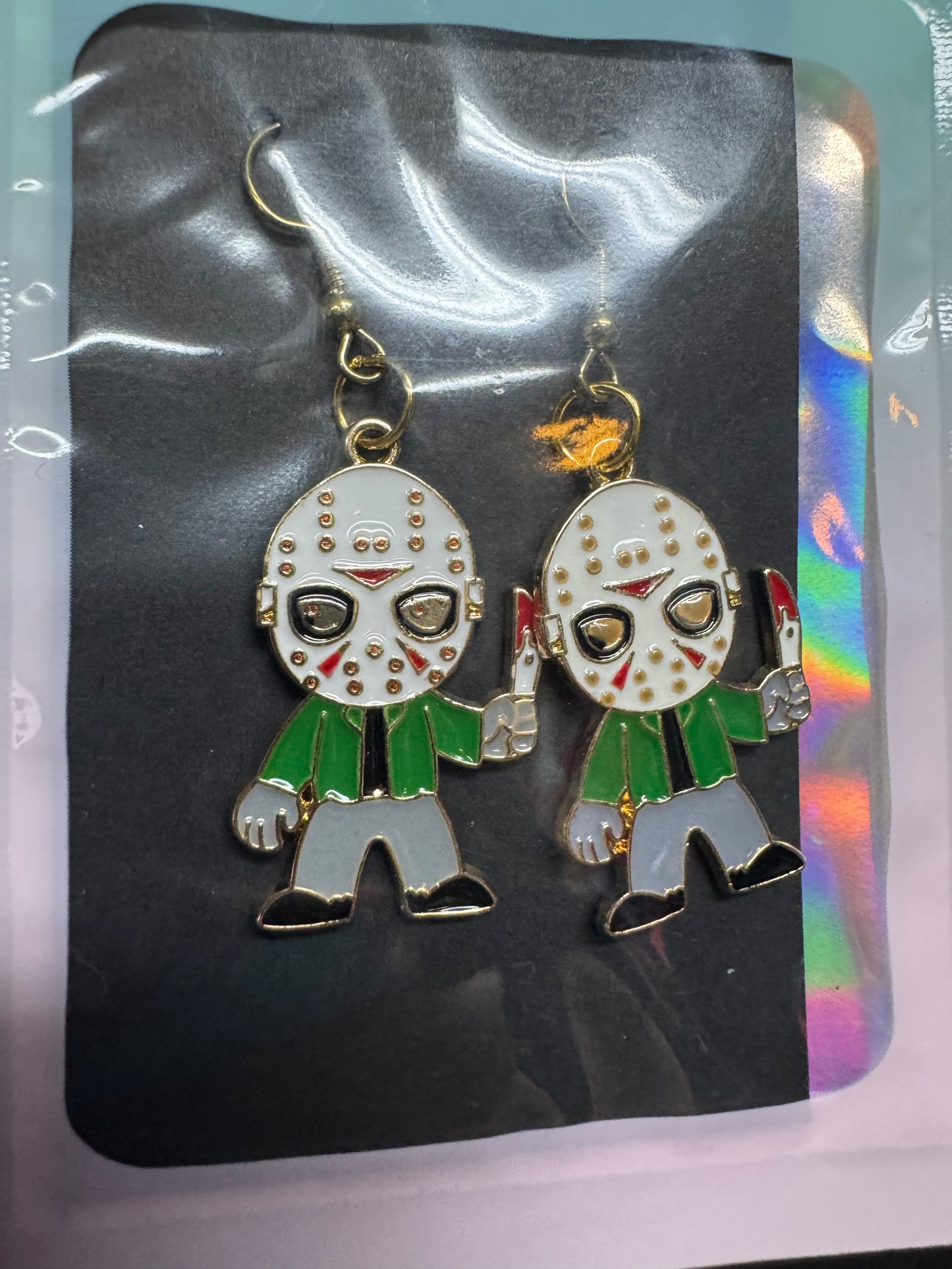 Horror Icon Earrings- Gold Outline