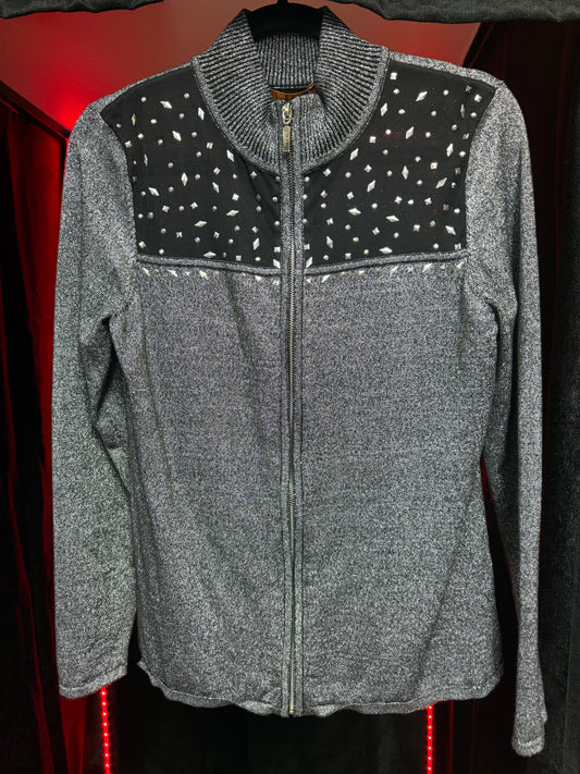 Belldini -Studded Mesh Sparkle Zip-up- Size Large