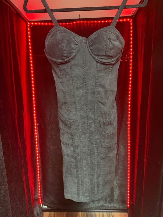 Meek- Faux Suede Body Con Dress- Size Small- NWT